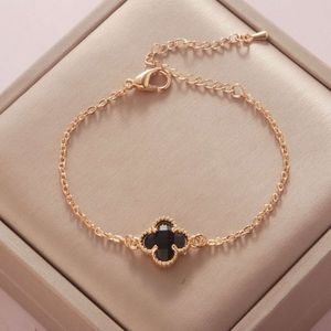 designer bracelets van clover bracelet 3Colors Designers Fashion Design Double Side 4Clover Charm Bracelets 18K Gold Stainless Steel Luxury Bracelet Mini 2024