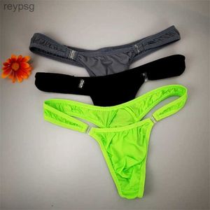 Briefs Panties Cool Mens Bulge Pouch İç çamaşırı Düğmesi Adam Seksi Sıcak Erotik Eşcinsel Erkek Tanga G-String Artı Boyut M L XL YQ240215