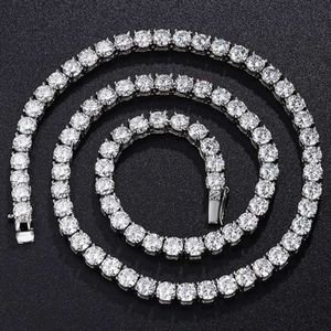 المجوهرات الراقية الهيب هوب الاسترليني Sier VVS Moissanite Diamond Diamond Classic Tennis Necklace للرجال نساء