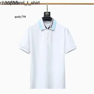 Stand Burberies Burbreries stripe tshirts Men Polo Collar Shirts Mens Polos White Shirt Designer Fashion Pullover Black Cotton 8588