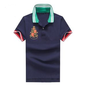 Verão Homens Ásia Tamanho RL Big Pony 100% Algodão Lazer Moda Lapela Top Tees Homens Manga Curta Elegante Clássico Cavalo Polo Camisa Designer de Luxo Roupas de Golfe 9901