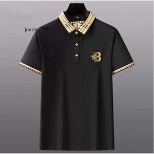 قمصان الرجال 2023 Polo Shirt Summer Burbrerys Mens Label Left Sheprofived Typroidery T-Shirt Fashion Cotton Bolo Polo Tide Men Tide Tide