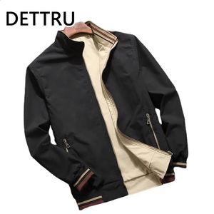 Spring Autumn Men Jacket Mens Double Sided Wear Stand Collar Casual Youth Trend for Clothing 240201