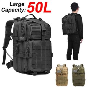 50L Duże pojemność mężczyzn wojskowych taktyczny plecak 3P Softback Outdood Waterproof Bug Buging RucksAck Torowanie na kemping worki na polowanie 240202