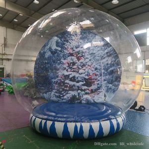 Atacado ao ar livre inflável de natal nova decoração de natal bola de neve 3m diâmetro tamanho humano globo de neve cabine fotográfica cenário personalizado