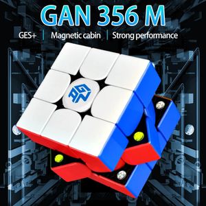 Gan 356 m 3x3x3 cubo mágico magnético de velocidade sem adesivo gan 356m profissional brinquedos fidget gan 356 m lite cubo mágico quebra-cabeça 240118