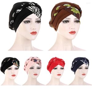 Roupas étnicas Mulheres Impresso Trança Hijab Caps Chapéu Primavera e Outono Muçulmano Envoltório Turbante Cap Moda Interior Hijabs Bonnet Pronto para Usar