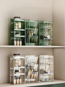 Makeup Shelf Bathroom Organizer and Storage Clear Cabinet Vertical Box Jewelry Display Stand 240125