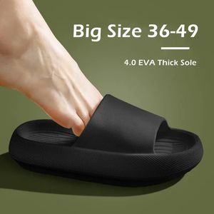 Büyük boy 36-49 erkek flip floplar kadınlar yumuşak eva kalın taban slaytları yaz sandalet çiftleri terlik evi kaymaz banyo ayakkabısı 240131