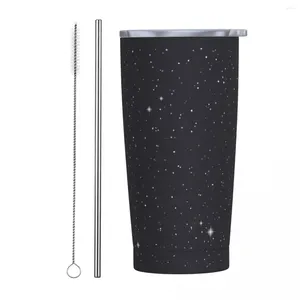 Tumblers Black Galaxy Stainless Steel Tumbler Polka Dots Travel Mugs Cup 20oz Thermal Mug Portable Cold And Milk Tea Water Bottle