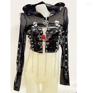 Damen Tanks Sexy Top Y2k Crop Gothic Tank Tops Punk Skull Vintage Bustier Kleidung Mode