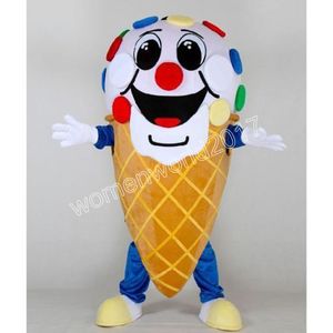 2024 Ice Cream Mascot Costume Cartoon Postacie Stroje Suit Doross Size Outfit Urodziny Boże Narodzenie Karnawał fantazyjna sukienka dla mężczyzn kobiety