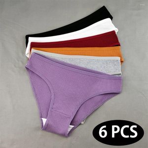 Women's Panties 6Pcs/Set Cotton Women Underwear Soft Sexy Briefs Solid Color Fashion Classic Sport Underpants Breathable Cozy Fast Send