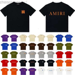 24SS Дизайнерская футболка Amris Марка Chao с передними и задними буквами с принтом повседневная футболка в стиле хип-хоп с круглым вырезом с коротким рукавом и половиной рукава