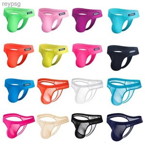 Briefs Panties JOCKMAIL Gay Sexy Mens G-string Underpants Ultra Thin Ice Fiber Breathable Male Thongs Underwear Sissy Boys T-back Pants Shorts YQ240215