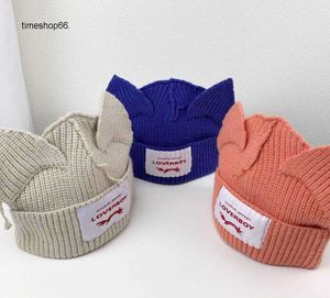 Beanie/Skull Caps Kpop Street Children Hyunjin Hendery Same Beanies WAYV Leeknew Knitted Cat Ear Hat Fashion Cute LoverBoy Casual Headwear Z230724