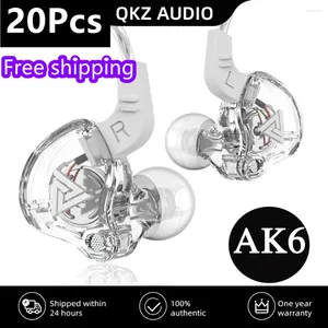 20Pcs QKZ AK6 Original HiFi Sport Headphones For VIP Wholesale Music Earphones With Retail Box Mic Earbuds