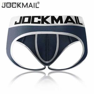 Briefs Panties JOCKMAIL Sexy Mens Underwear Jock Straps Bikini Men Jockstraps cueca Gay Penis Pouch Thong G Strings Modal Breathable YQ240215