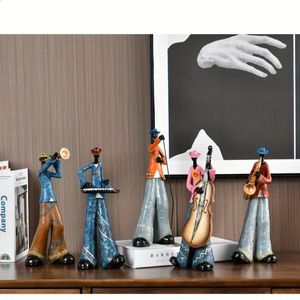 Creative American Band Decoration Music Instrument Model Living Room Porch Study Nordic Arts and Crafts Statue Sculpture Home 240127
