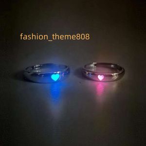 Fine jewelry rings niche love luminous ring live tuning couple a pair of rings to send girlfriends