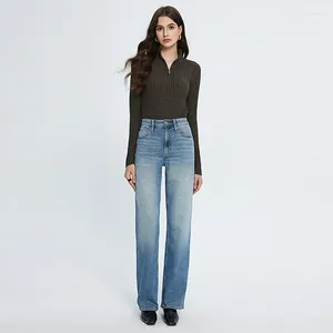 Jeans da donna 2024 arrivo casual dritto di alta qualità per le donne versatili pantaloni in denim retrò minimalista vestiti coreani