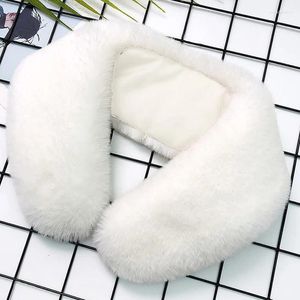 Lenços inverno fofo faux fur colar cachecol para mulheres xale quente multicolor capuz macio coleiras senhora pescoço mais quente