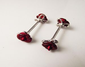 Anello per capezzolo in cristallo da 2 pezzi Fiore di rosa Anelli per scudo per capezzoli Gioielli penetranti per il corpo Doppio fiore rosso Regalo per donna4294069