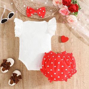 Kläder sätter baby flicka sommarkläder mamma mini romper blommor blommor 3 st spädbarn kort