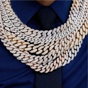 VOAINO 10Mm 12Mm 14Mm 18Mm 19Mm 20Mm Sier Hip Hop Necklace Link Chain Moissanite Cuban Chains
