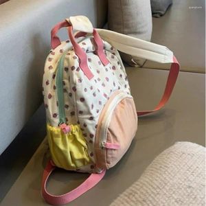 School Bags Kawaii Colorful Cartoon Printed Women Backpack Y2k Korean Style Travel Girls Cute Mini Square Bag