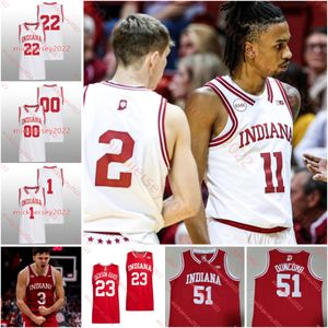 Malik Reneau Anthony Leal Indiana Camisa de basquete Xavier Johnson Jalen Hood-Schifino Trey Galloway Trayce Jackson-Davis Personalizado Mens Indiana Hoosiers Jerseys