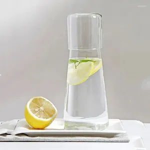 Water Bottles 850ml/30 Oz Clear Bedside Carafe Set With Drinking Cup For Bedroom Kitchen Jug Glass Pitcher Juice Coffee Tea