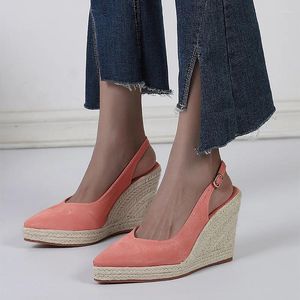 Kristal Kadınlar Sandalet Topuk Ayak Bilgi Takozları Slingback Strap Platform Ayakkabıları Espadrilles Pompalar Konfor CSAUAL 703 86