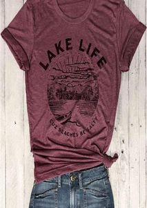 Neue Frauen Kurzarm Lake Life Cuz Strände Werden Salzig Drucken ONeck T-shirt Weibliche Casual t-shirt Damen Tops T y2001098704228