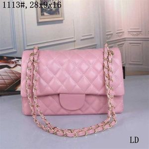 Bag Leder Luxuries Designer Frauen Top Custom Brand Handtasche Damen Tote Gold Kette Crossbody Taschen Schwarz weiß rosa Rinder Schulter Clutch