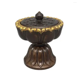 Garrafas de decoração para casa, jarra, presentes, coleção antiga, bronze chinês dourado, semente de lótus, incensário/queimador de incenso de metal