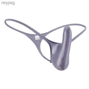 Briefs Panties New Hot Mens G Strings Thongs Men Penis glossy thong Bikini Pouch Underwear Sexy T-back Ultra-thin Solid YQ240215