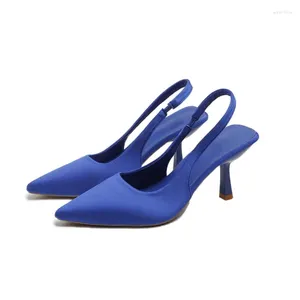 Dress Shoes 2024 Women's Sandals Fashion Slingback Pointed Party High Heels Light Elegant Wedding Sexy Stiletto Slip-on Lady Mules