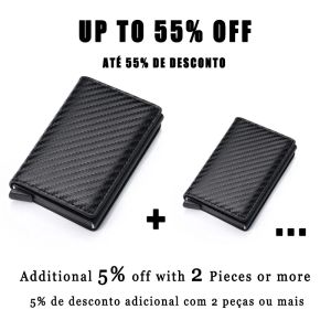 Yuexuan designer id titular do cartão de crédito carteira de luxo marca homens anti rfid bloqueio protegido couro mágico magro mini pequeno dinheiro carteiras caso bolsa atacado