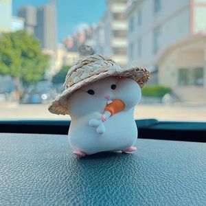 Clark The Hamster Foodie Blind Box Mystery Figure Kawaii Model dziecięcy prezent urodzinowy za darmo 1pcs mały słomkowy kapelusz 240126