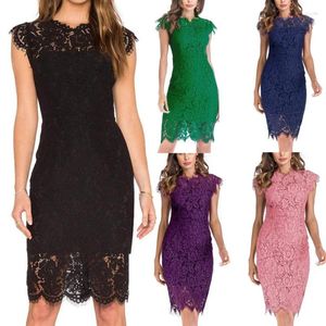 Vestidos casuais 2024 verão feminino sólido painel de renda lápis saia sexy mock pescoço zíper pulôver temperamento moda elegante vestido