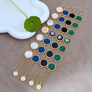 Fashion accessories simple luxury commuter niche design inlaid enamel glaze round temperament metal bracelet wholesale