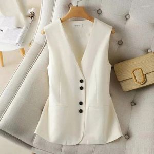 Frauen Westen Anzug Weste Weiblichen Frühling Herbst 2024 Koreanische Mode Ärmellose Casual Blazer Weste Frauen Jacke Oberbekleidung Tops