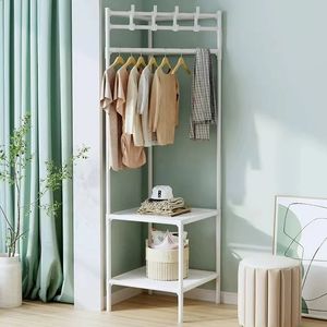 Floor Corner Rack Clothes Jackets Coat Children Room Shelves Shoes Storage with Hanger Home Furniture Supplies 240201