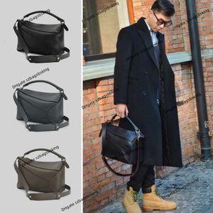 Top 10A Designer Bag Puzzle New Cowhide Grande Mens Bolsa High-End 1/1 Geometria Saco Emendado Bolsa De Couro Genuíno Bolsa De Ombro Único Crossbody Handheld Womens