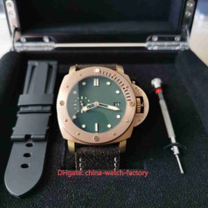 VS Factory Mens Watch Super Quality 47mm Submersible 382 00382 Bronze Leather Bands Luminova Watches Cal.P.9000ムーブメントメカニカルオートマチックメンズリストウォッチ