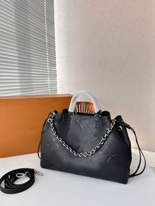 Bolsa balde feminina de designer de luxo 24SS com cordão, sênior não é fácil de atingir o mesmo estilo, macia e fácil de cuidar, pode ser uma crossbody de ombro único, 33 cm