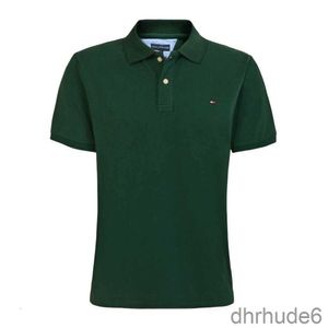 Tommyhilfiger Designer T-shirt Originalkvalitet Casual Solid Color Lose Large Polo Shirt Mens Short Sleeve Cotton broderade laper MMGI