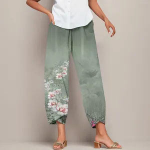 Damenhosen, geeignete Hosen für Frauen, Capris mit weitem Bein, Damen, Sommer, abgeschnitten, Strand, elastische Taille, Baggy Crop, weiblich