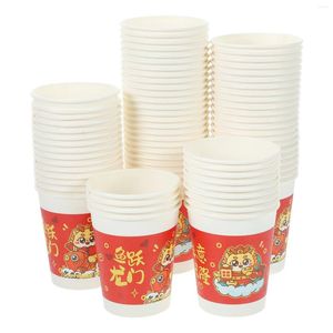 Wine Glasses 100 Pcs Paper Water Cup Thicken Cups Business Coffee Disposable For Drinking Banquet